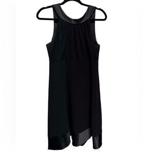 Evan Picone Sleeveless Black A-Like Dress Pleated Front Scoop Back Formal Event